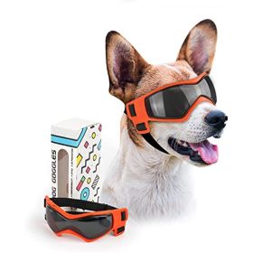 Dog Goggles Small Breed; Easy Wear Small Dog Sunglasses; Adjustable UV Protection Puppy Sunglasses for Small to Medium Dog (Color: BLACK)