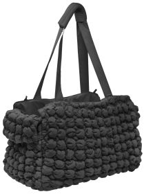 Pet Life 'Bubble Vogue' Ultra-Plush Fashion Designer Pet Carrier (Color: BLACK)